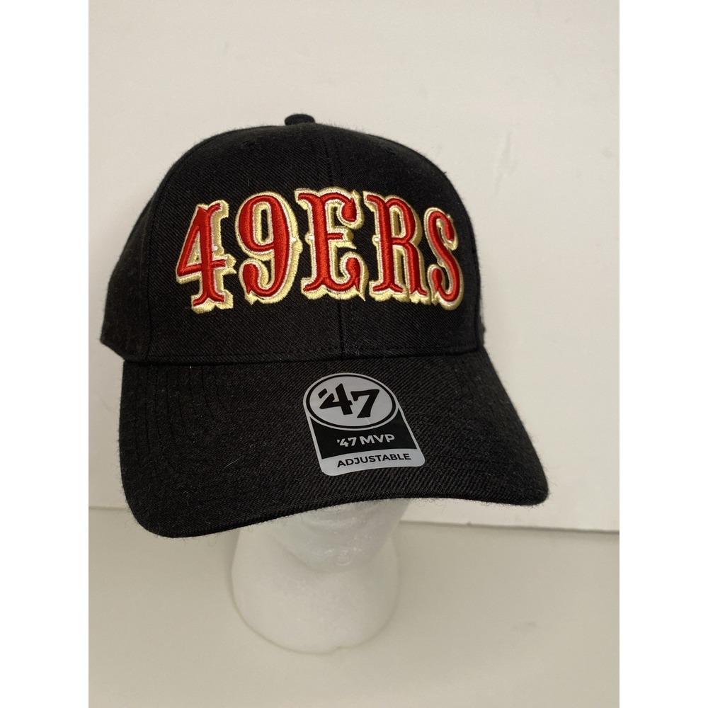'47 Brand San Francisco 49ers Retro Style Snapback Black Curved Brim Hat New!